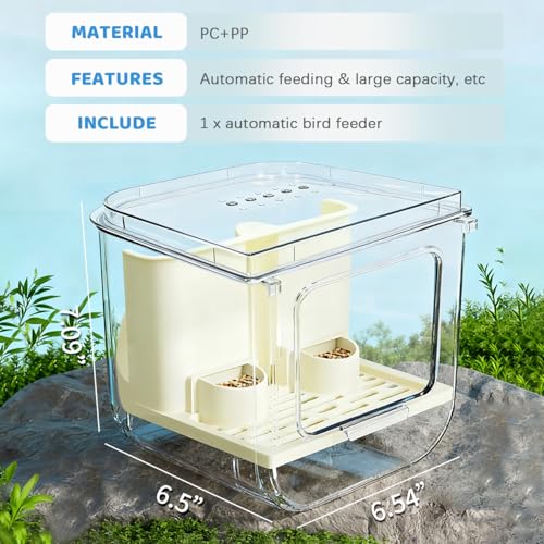 La La Pet No Mess Automatic Bird Feeder Large Capacity Feeding Bowl for Birdcage 2-in-1 Multifunctional Food Container and Bathtub for Parrots Cockatoos Parakeets Lovebirds