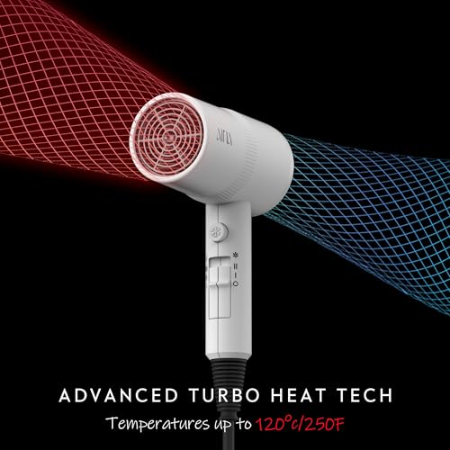 AINA Hair Dryer with Diffuser,Comb Full-Featured Blow Dryer 110V(White) | 3 Heat/2 Speed;Cold shut button;Lightweight;Compact Size;High Temp;Low Airflow;Same Results;Less Expense - color: White, size: 4 Piece