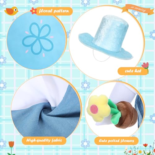 2 Set Porch Goose Outfit Spring Gardener Goose Clothes with Small Flower Pot for 23" Cement Outdoor Patio Yard Decor(Watering Can) - style: Watering Can