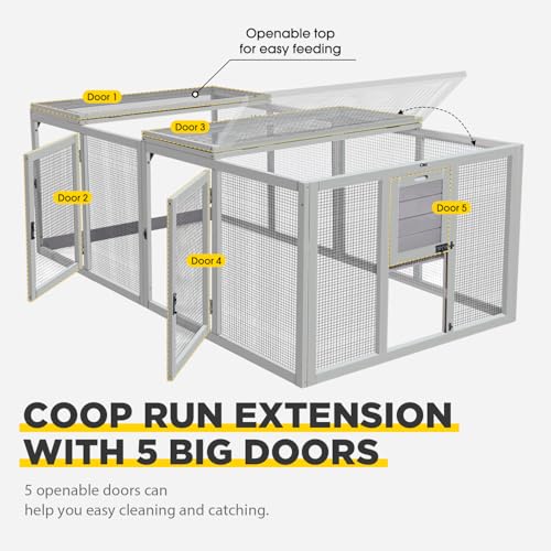 Aivituvin Chicken Coop Run Extension Rabbit Enclosure Outdoor Duck Hen Playpen - size: 79.0"L x 37.8"W x 20.7"H