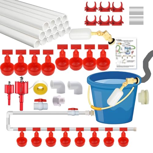 Complete Set Automatic Chicken Waterer Cups with PVC Pipe,Chickens Water Cups, Chicken Waters,Poultry Waterer,Chickens Watering System,Poultry Waterer,Durck Watering System,for quails, geese and ducks