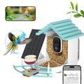 Smart Bird Feeder with Camera, Feeder with Wireless Camera | Ideal Gift for Bird Lover, Solar Powered, AI Recognition, Instant Notifications - color: Blue