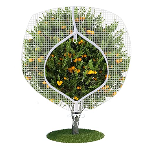 FONUNO Fruit Tree Netting with Zipper Birds Netting for Fruit Trees, White | Netting Covers with Zipper to Protect from Squirrels and Birds Large Netting for Fruit Trees Protection, 71" x 75", 1 Pack - color: White, size: 71 x 75 inch - 1 Pack