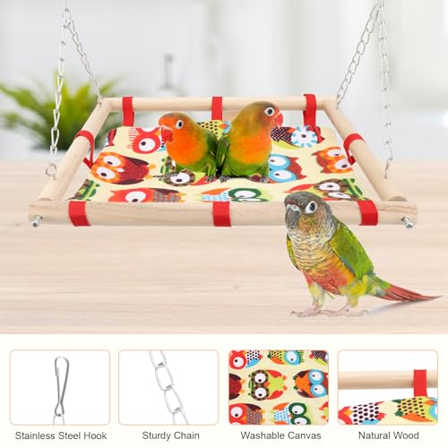 Hypeety Bird Toy Climbing Hammock Nest Game Bed Hut Hammock for Parrot Parakeet Cockatiel Conure Cockatoo Cage Perch Stand Swing Toy - color: Hammock Nest
