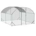Large Metal Chicken Coop, Dome Walk-in Chicken Run with Waterproof UV-Resistant Cover for Outdoor Yard & Farm, Poultry Cage Pen for Chickens, Ducks & Rabbits, 13.1 FT x 9.8 FT x 6.6 FT, Silver - size: 13.1 FT x 9.8 FT x 6.6 FT