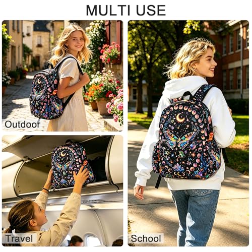 Butterfly Kids Backpack School Backpack Teens Bookbag for Girls Boys Hiking Camping Travel Sports - color: Butterfly