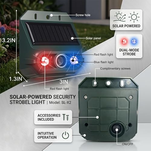 4 Packs Solar Nocturnal Animal Repeller,Ultrasonic Coyote Deterrent Outdoor for Yard Farm,Predator Lights with Red&Blue for Bird,Effective Deer Repellent Outdoor for Chicken Coop