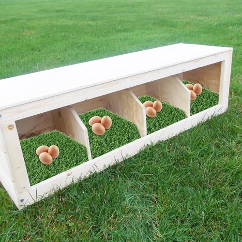 Lemecima 6 Pack 12"x12"x1.2" Chicken Nesting Pads for Laying Eggs, Washable Artificial Grass Carpet Synthetic Turf Mat Nest Box Bedding for Chicken Coop
