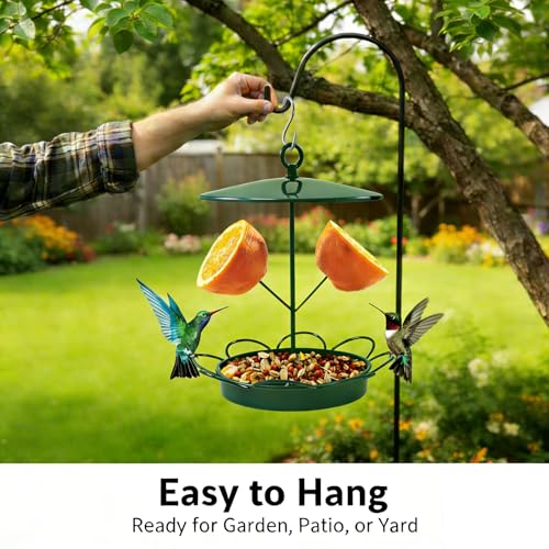 Outdoor Squirrel-Proof Bird Feeder, Hanging Metal, Large Capacity, Bite-Resistant and Weatherproof, Attracts Wild Birds - color: Silver