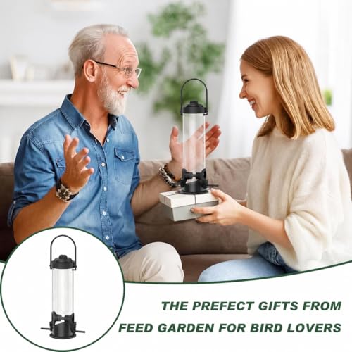 Bird Feeders for Outdoors Squirrel Proof, Elongated Oval | Effective Squirrel Block Design,Heavy-Duty Weather & Chew Resistant Build,Multi-Port Feeding & Large Seed Storage