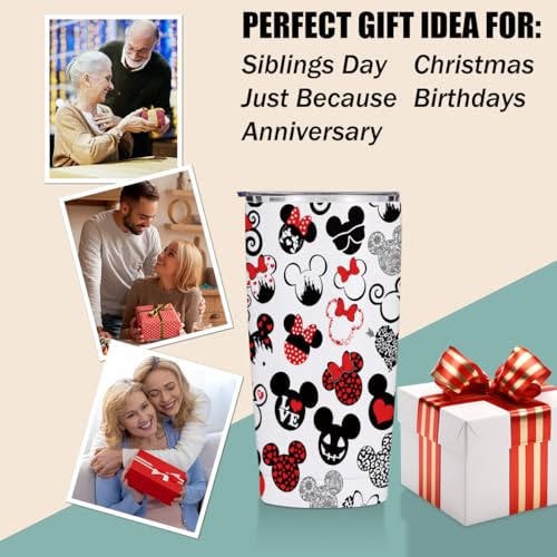 Jztco Magic Cartoon Mouse Gifts Inspired Straight Skinny 20 oz Tumbler | Mouse Themed Gifts for Women Girls Friend Daughter Water Bottle Coffee Mug Insulated Tumblers Thermal Cup for Vacation Trip - color: Multi 1298