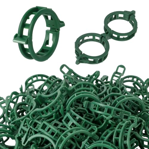 300Pcs Thickened Tomato Clips, Plant Support Clips Plastic Trellis Clips | Plant Clips for Grape Vine, Tomato Vine, Vegetable Plants, to Grow Upright Makes Plants Healthier, Green - color: Green
