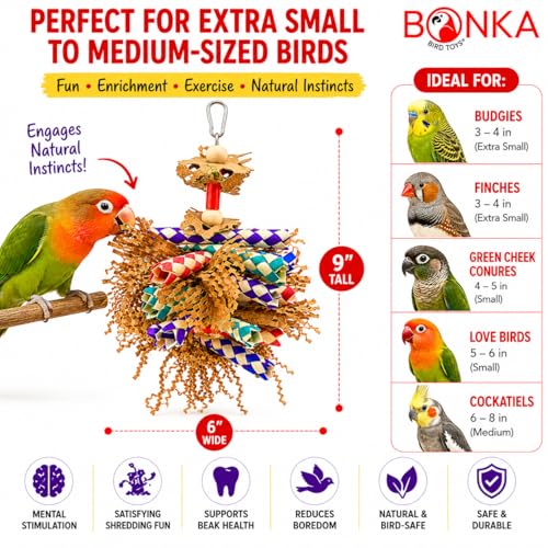Bonka Bird Toys 3450 Paper Shred Cardboard Bamboo Shred Chew Parrot.
