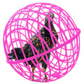 15.7" Ball-Shaped Movable Chicken Coop,Pigeon Rabbit Duck Safe Walking Net,Preventing Trampled by Horse,Predation by Eagles,Dog Bites.Pet Removable Prevent Harassment Safety Hutch - color: Rose