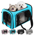 Soft-Sided Cat Carrier 18x11x11 in Expandable Travel Pet Bag 15LBS | For Cats and Small Dogs with Anti-Scratch Mesh Washable Mat Collapsible Escape-Proof Airline Approved with Shoulder Strap - color: Blue, size: 11.0"L x 11.0"W x 18.0"H