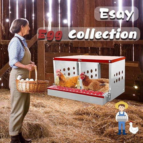 XINYI Chicken Nesting Boxes for Laying Eggs,Metal Coop for 2 Chickens,Roll Away Nesting Boxes,Easy Egg Collection,Brooder Box for Rabbit,Squirrel,Parakeet,Owl,Cockatiel,Robin - size: 22.0"L x 13.0"W x 12.6"H