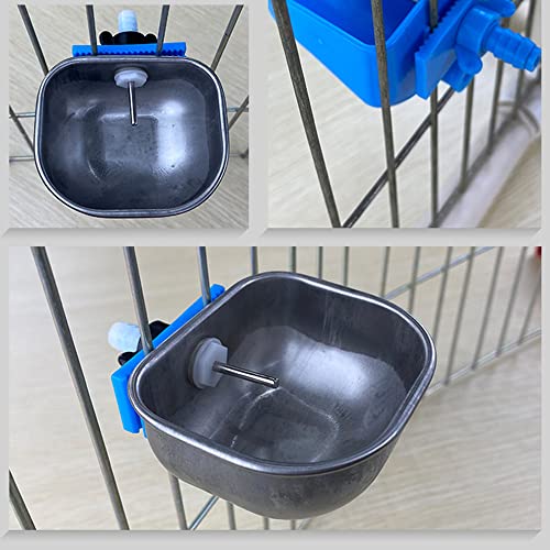Rabbit Water Dispenser - Automatic Bunny Water Nipple Drinker Feeders, 2.36'' Stainless Steel Metal Bowl for Cages Watering System Breeding Equipment