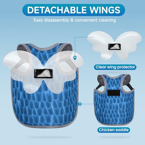 Chicken Saddles for hens with Wing | Chicken Apron Back Protector for Hens With Adjustable Strap, Chicken Hen Mating Saddle (Blue, Gray, Green) - color: Blue, Gray, Green