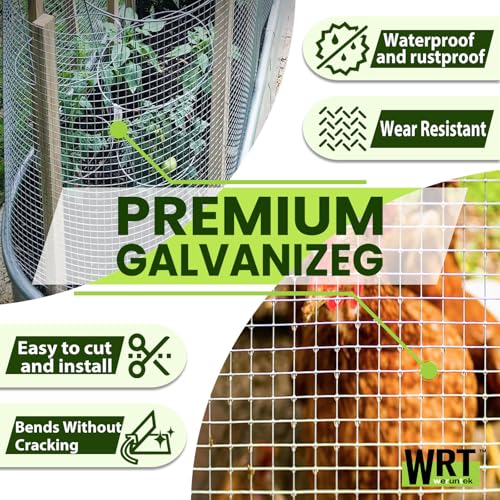 1/4 inch 48inch x 50ft Hardware Cloth Chicken Wire Fencing 23G, Hot Dipped Galvanized After Welding, Wire Mesh Roll, Garden Fence, Poultry and Rabbit Barrier, Outdoor Metal Fencing - size: 1/4inch 48"x50'