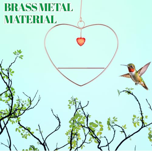 LemonRoad Hummingbird Swing, Tweet Heart Birdie Swing, Copper Hummingbird Perch Metal Frame for Wild Finches & Orioles Bird Outdoors Indoor Trunk Lawn Patio Garden (Copper) - color: Copper