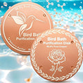OICEME Bird Bath Purification Disc Pure Copper Outside Winter Solar Power Birdbath Heater Deicer Cage Hanging Bowl Metal Deck Railing Glass Concrete Ceramic Stone Ground Water Bird Rose - color: Gold 2PCS Bird&Rose