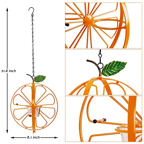 FORUP Oriole Bird Feeder for Outdoors Jelly and Oranges, Orange Fruit Oriole Jelly Bird Feeder, Outdoor Garden Metal Hanging Drinking Grape Jelly Container Hummingbird Feeder