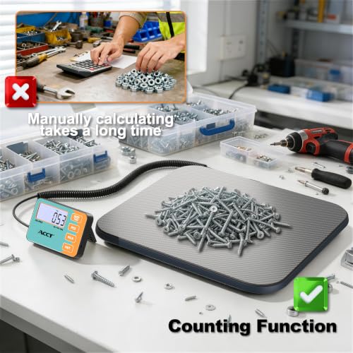 Shipping Scale, 440 lbs / 0.01 KG high-Precision Digital Postal Scale | with LCD display, hold/tare/count/unit switch functions, suitable for packages, luggage, and mail warehouse shipping scales