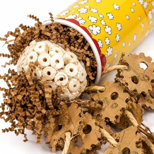 Bonka Bird Toys 2322 Popcorn Crumble Medium Large Bird Toy Popcorn Paper Cardboard Rope Sola Atta Forage Chew Amazons Conure African Greys and Other Similar Birds