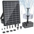 Antfraer Solar Fountain Pump 7W, Solar Water fountain for Bird Bath with Dry-Run Protection, Double-Layer Nozzles & 5Ft PVC Tubing for Bird Bath Small Pond Waterfall DIY Features - size: 6.5W