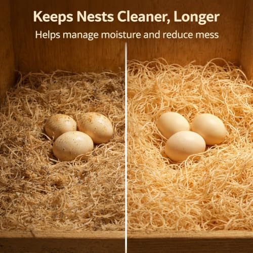 Nest Pads for Chicken Nesting Boxes - 13 x 13 Pads Made in USA from Sustainably Sourced Aspen Excelsior (10 Pack) - size: 13" x 13"