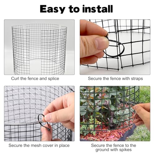 30 Pcs 24'' x 12'' Large Wire Plant Protector from Animals With Metal Cover, 10 Pack Metal Plant Cage Chicken Wire Cloche with 10Pcs Metal Covers to Keep Animals Out, Garden Protection Bunny Barricade - size: 10 Pack 24'' x 12'' with 10 Pcs 12'' Cover