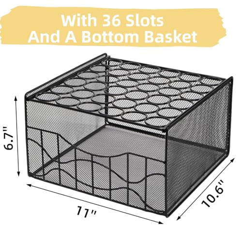 WRINGKIT Large Egg Basket for Gathering, Holds 36 + 100 Eggs | 2 Tier Fresh Egg Collecting Holder with Slide Tray, Metal Wire Farm Eggs Storage Rack for Counter, Easter Egg, Fruit, Veggie