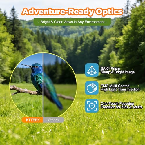 10x25 Compact Binoculars for Adults & Kids - High Power Mini Binoculars with BAK4 Prism & FMC Coating for Bird Watching, Hiking, Cruise Travel - Includes Carrying Case & Neck Strap