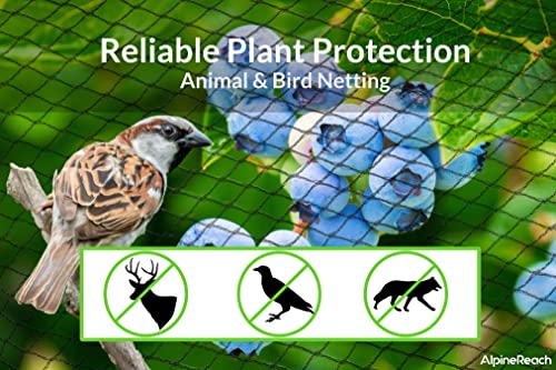AlpineReach Garden Netting 7.5 x 65 ft Heavy Duty Bird Net, Deer, Plant Protection Extra Strong Woven Mesh, Reusable Kit with Zip Ties, Animal Fencing for Fruits Trees, Black - color: Black, size: 7.5ft x 65ft