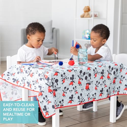 Bumkins Disney Baby Splat Mat for Under High Chair, Babies Toddlers Eating Mess Mat, Waterproof Reusable Cloth for Arts and Crafts, Play Mat for Kids, Floor or Table, Fabric 42inx42in, Mickey Mouse - color: C3 Mickey Mouse