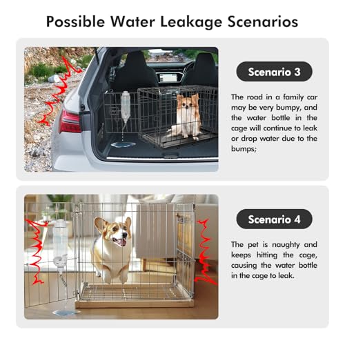 Vannon Dog Crate Water Bottle, 15oz Top-Fill Pet Water Dispenser, Grey | kennel water bottle helps keep pets hydrated longer with fewer refills and easy daily care. - color: Grey, size: 15oz