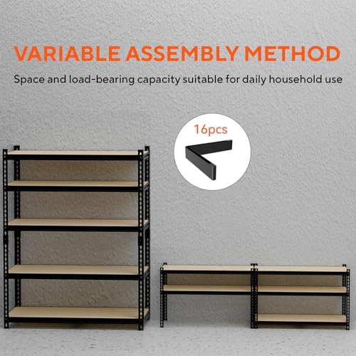 5 Tier Garage Shelving, Adjustable Heavy Duty Garage Shelves | 72 "H Metal Storage Shelves Unit for Basement,Warehouse,Pantry Kitchen - size: 72*40*18