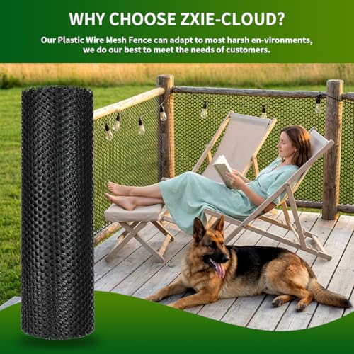 Black Plastic Chicken Wire 16in x 10ft,Garden Netting Fencing | Plastic Chicken Wire Mesh Fence,Barrier for Poultry,Animals,Pets and Balcony - color: Black, size: 16INx10FT