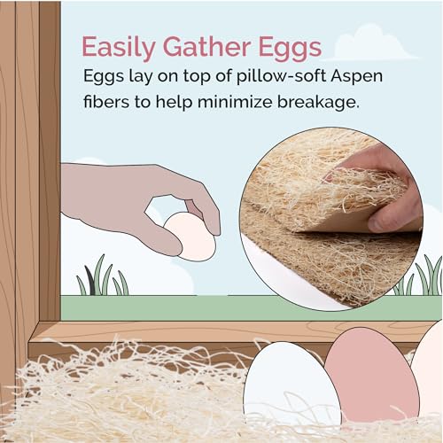 Chicken Nesting Pads (40 Pack) USA Grown, 100% Biodegradable, Sustainably Harvested, Aspen Excelsior Pads, 13"x13", Chicken Nesting Box Pads - size: 40 Pack