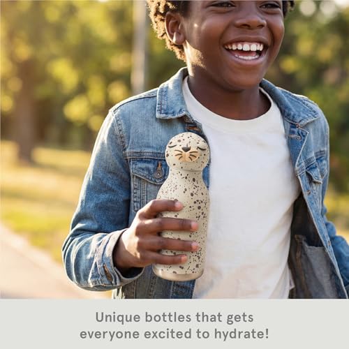 asobu Bestie Water Bottle, Cute Collectible Character, Leak Proof, BPA Free | 16 oz, Stays Cold 24 Hours, Double Wall Vacuum Insulation, Food Grade Stainless Steel, Spill Resistant, Great Gift Idea - color: Seal White