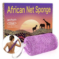 ARCH&M African Exfoliating Net Sponge with Knots | Authentic African Net Spong, Daily Use Afroscrub, Smoother Skin, Body Scrubber & Back Scrub, Exfoliating Wash Cloths - color: Lavender
