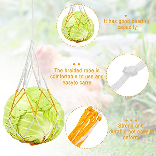 Gejoy 6 Pieces Chicken Toys for Coop Accessries Wooden Stand Mirror with Bells Coop Swing Veggies Fruit Skewer Vegetable Hanging Feeder Chewing Foraging Toys for Chicken