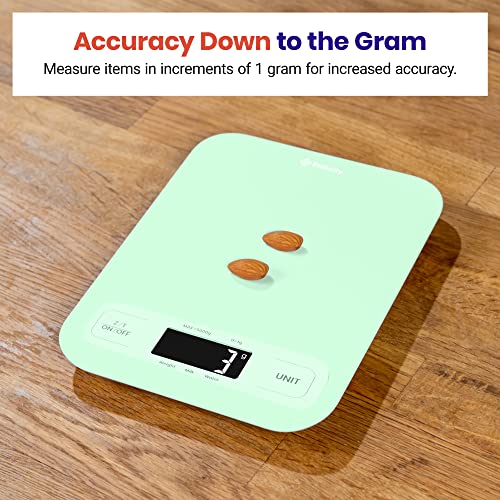 Etekcity Food Kitchen Scale, Digital Grams and Ounces, Large | Tare function, ideal for baking, weight loss, keto, meal prep, packages, liquids and jewelry, Green - color: Green
