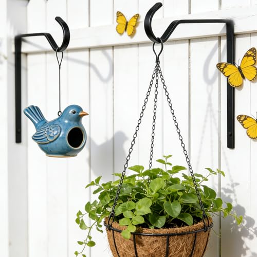 2 Pack Heavy Duty Window Bird Feeder Hooks, Dual Suction & Screw Mount Metal Hanging Hooks, High Load Bearing Rustproof for Bird Feeders, Wind Chime & Outdoor Garden Decor (Bird Feeder Not Included) - color: 2Pcs-(Bird Feeder Not Included)