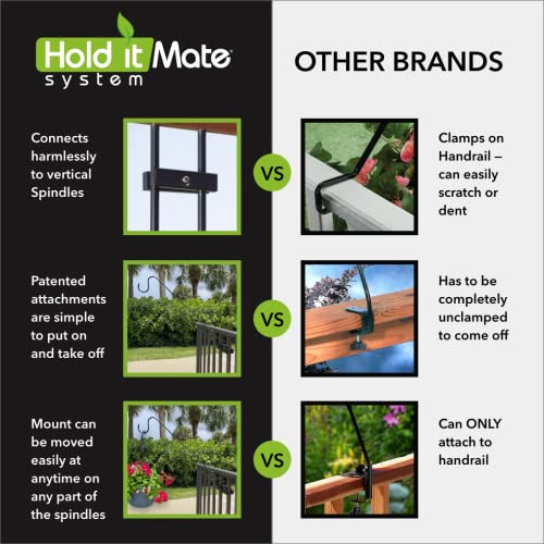 Premium - One Piece Pole 32" Extension Kit Ideal for Bird Feeders, Lighter Flower Baskets, Chimes, etc. for Vertical Spindled Deck Railings Our Original Longer Extension Hook - size: (1) 32" Extension