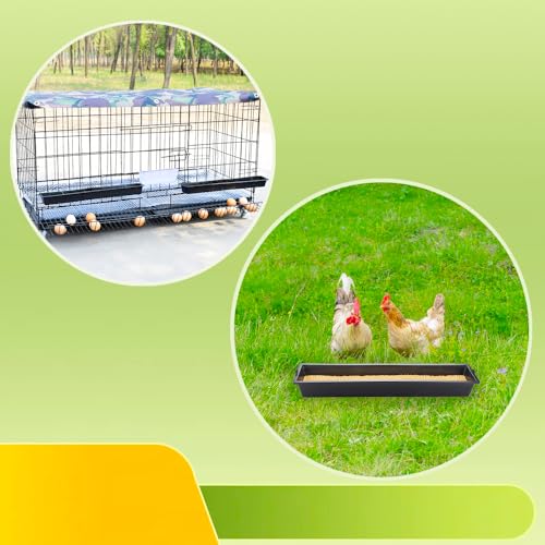 DQITJ 4 Pack Chicken Large Capacity Feeder Plastic Feed Trough Bucket Hanging Food Dispenser for Chicken Duck Pigeon Bird Livestock Poultry (Length: 23.6")