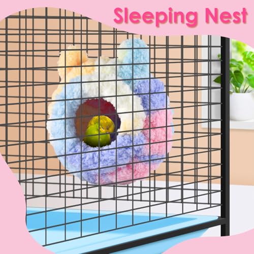 KATUMO Bird Nest, Conure Breeding Nest Parrotlet Snuggle Hut Canary House Bed for Conure Lovebird Canary Finch Coneshape Birds Hamster Small Pets - size: S (Pink)