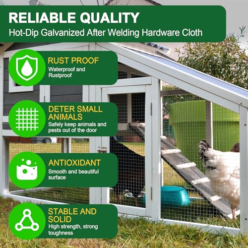 HOPERAN Black Hardware Cloth 1/2 Inch 36 x 100 Ft 19 Gauge Chicken Wire | Vinyl Coated Welded Chicken Wire Fencing Mesh, PVC Wire Fence Roll for Garden Fence, Gopher Wire and Poultry Netting Cage - size: Black 1/2" 36in × 50ft