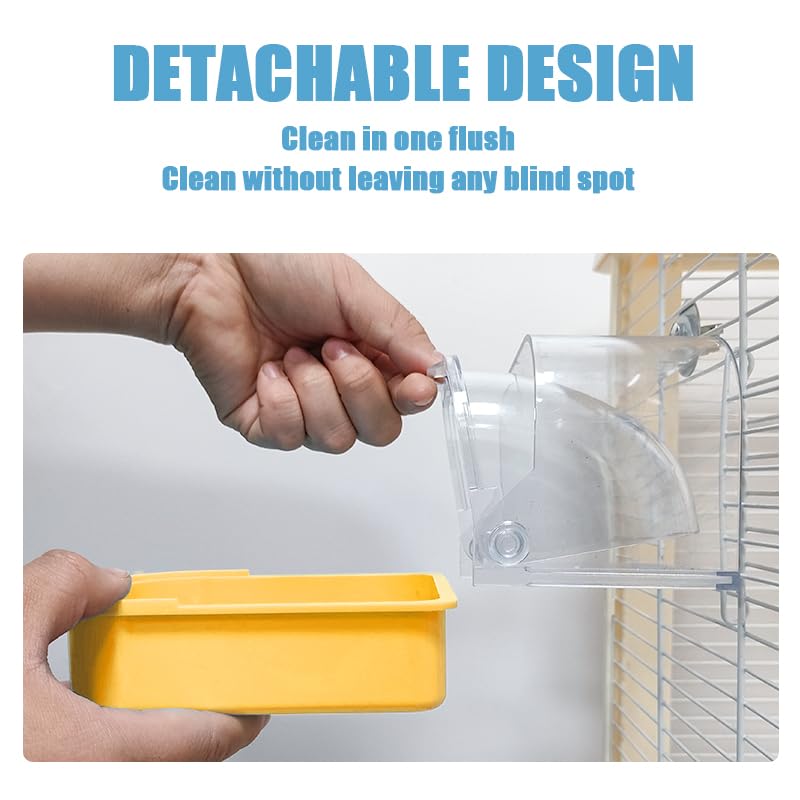 Bird Bath for Cage, Cleaning Pet Supplies Cockatiel Bird Bathtub with Hanging Hooks for Little Bird Parrots Spacious Parakeets Portable Shower for Most Birdcage (Beige) - color: white