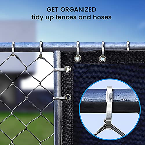 Metal Zip Ties Heavy Duty 11.8 Inch 304 Stainless Steel Cable Tie | 100 Pcs All-Weather Fastener Straps for Chain Link Fence, Exhaust Wrap & Outdoor Wire Mesh